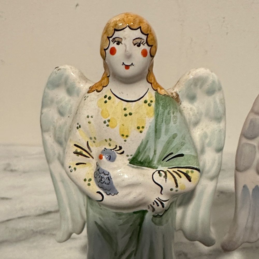 Pair of Hand-Painted Angel Figurines Russian - Picture 8 of 9